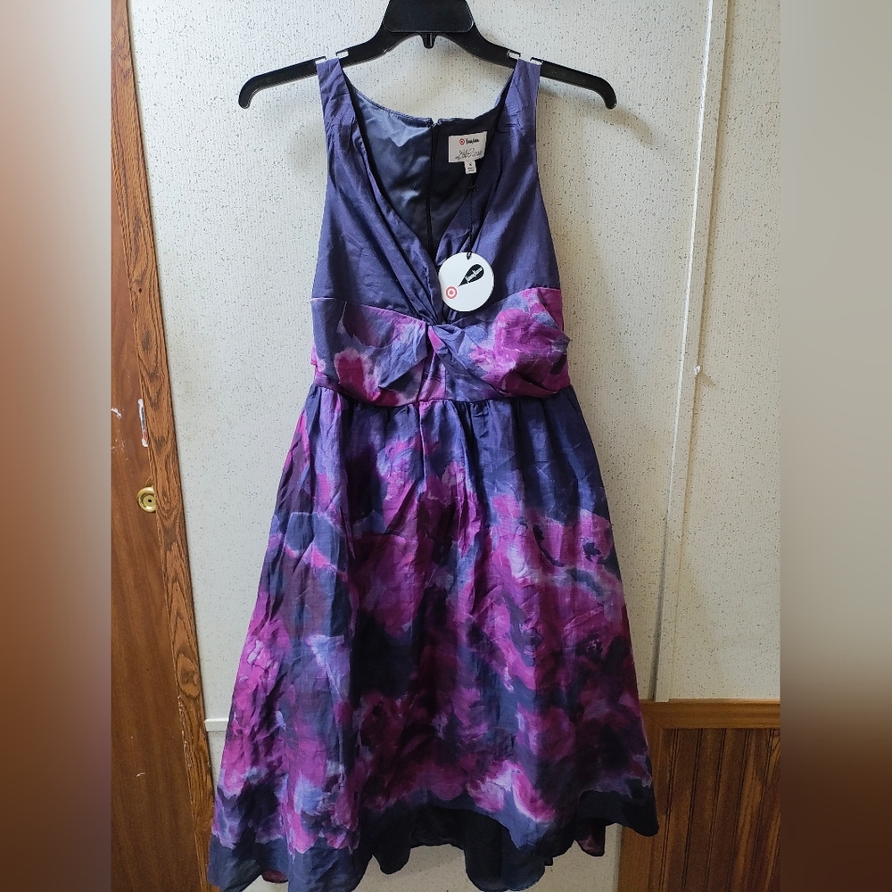 Lela Rose Watercolor Dress Silk Blend Neiman Marcus Target Women 12 No Belt $99
